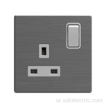 1Gang Double Pole Switch 13A Power outlet بريطاني